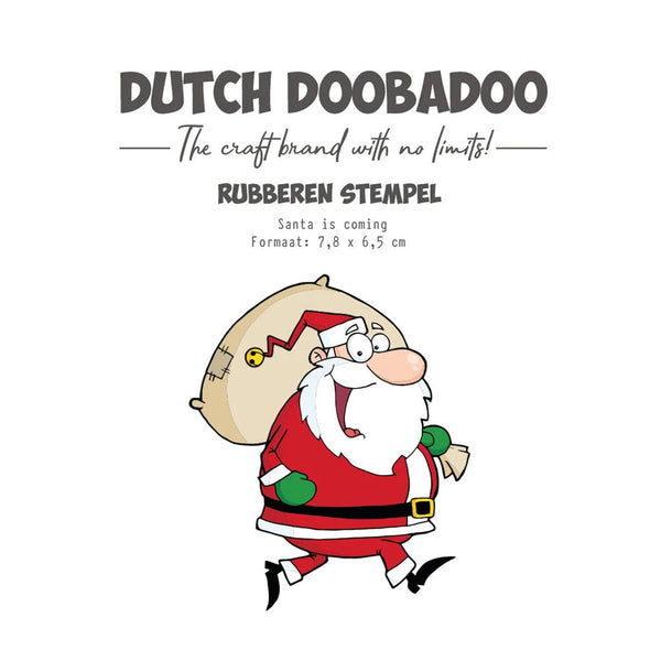Dutch Doobadoo Rubber Stamp - Santa Is Coming