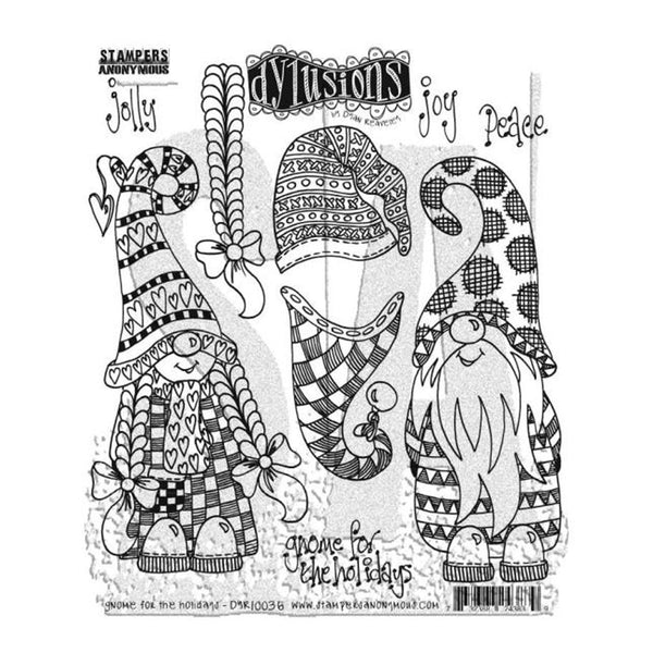 Dyan Reaveley‚Äôs Dylusions Cling Stamp Collections 8.5" x 7" - Gnome For The Holidays