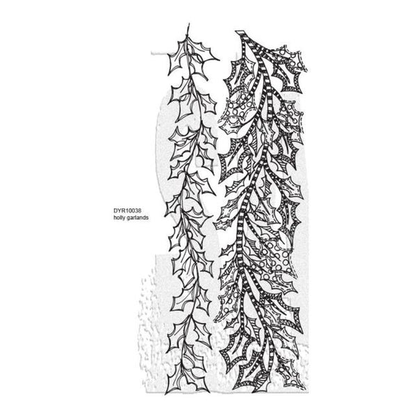 Dyan Reaveley‚Äôs Dylusions Cling Stamp Collections 4.5" x 11" - Holly Garlands