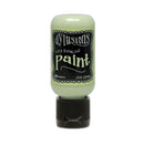 Green bottle of Dylusions paint with black label on a white background