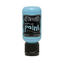 Blue bottle of Dylusions paint with black label on a white background