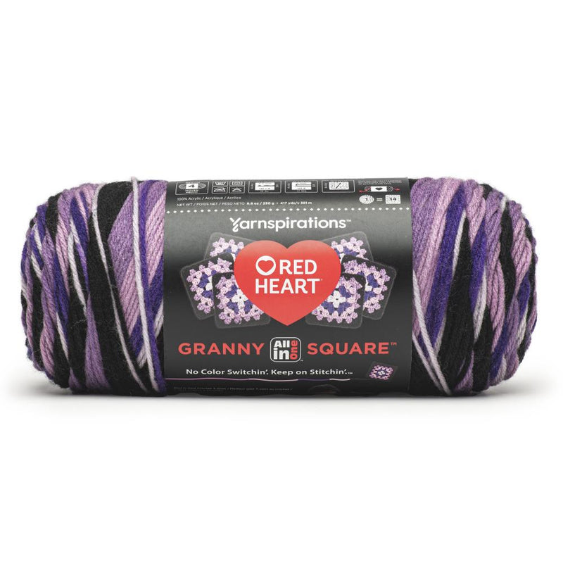 Red Heart All in One Granny Square - Grape Granny