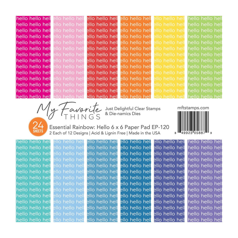 My Favorite Things Paper Pad 6"x 6" - Essential Rainbow: Hello