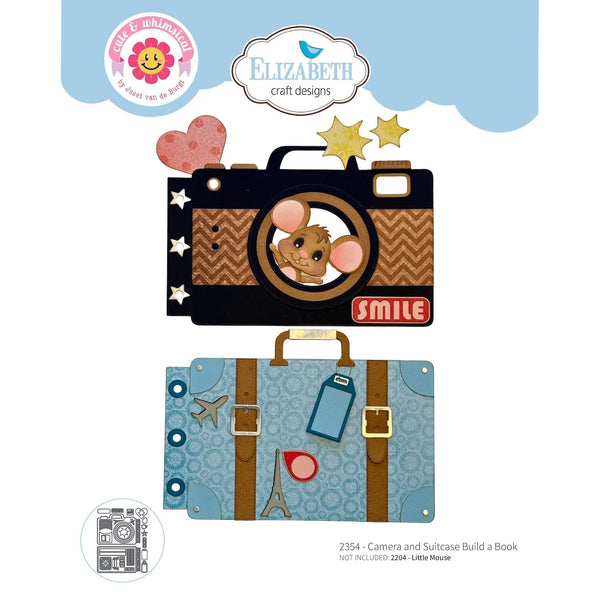 Elizabeth Craft Designs Camera and Suitcase Build a Book Dies