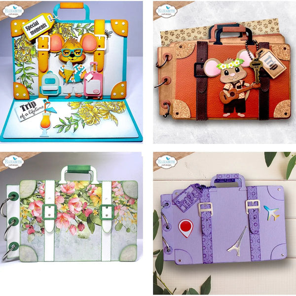 Elizabeth Craft Designs Camera and Suitcase Build a Book Dies