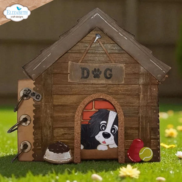 Elizabeth Craft Metal Die Dog House Build A Book