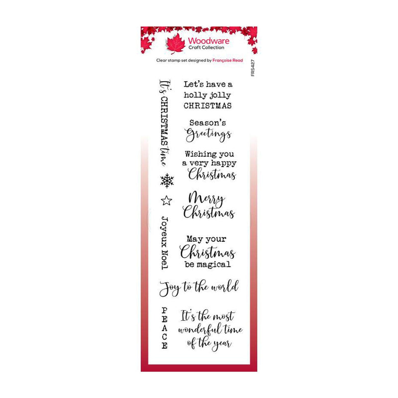 Woodware Clear Stamps 8"x 2.6" - Christmas Celebrations