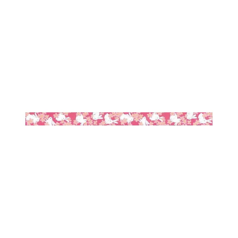 Aitoh Japanese Washi Tape 15mm x 7m - Rabbit Cherry