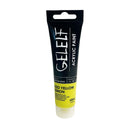 Gelelf acrylic paint tube with black and yellow design on a white background