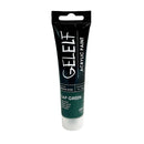 Tube of GELELT acrylic paint in sap green on a white background
