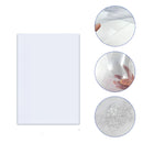 Rectangular sheet with circular insets showing different uses on a white background