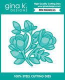 Gina K Designs mini magnolias cutting die on a teal background