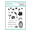 Gina K Designs stamp set with floral and decorative elements on a white background