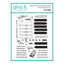 gina k. Designs stamp set with various phrases and bird illustrations on a white background
