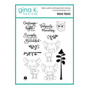 Gina K Designs stamp set with moose and nature-themed stamps on a white background