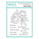 Gina K Designs stamp set with floral design and phrases on a white background