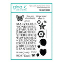 Gina K Designs stamp set with text and decorative elements on a white background