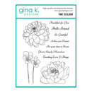 Gina K Designs stamp set with floral designs and inspirational phrases on a white background.
