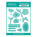 gina k. Designs cutting dies with floral and decorative elements on a teal background