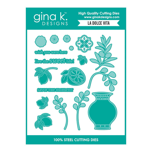 gina k. Designs cutting dies set with decorative elements on a white background