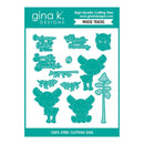 gina k. Designs Moose Tracks cutting dies with teal designs on a white background