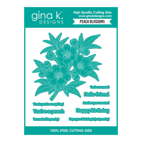 gina k. Designs peach blossoms cutting die set on a white background