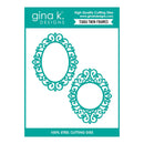 gina k. Designs Tiara Twin Frames cutting dies packaging on a white background