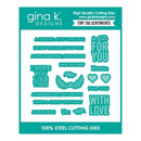 Gina K Designs Tiny Tag Sentiments cutting dies on a white background