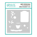 gina k. Designs art stencil with tea and joy design on a white background