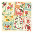 Collection of fruit-themed postcards with various sayings on a light background