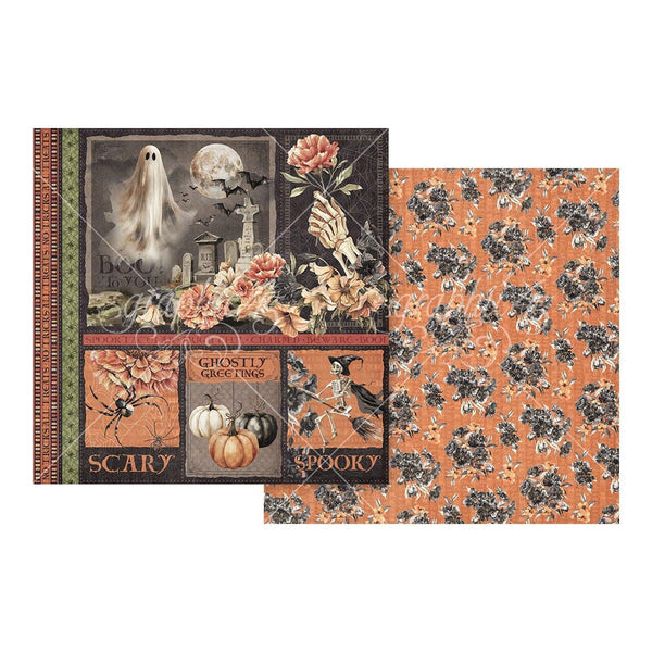 Graphic 45 Ghostly Greetings Double-Sided Cardstock 12"x12" - Ghostly Greetings