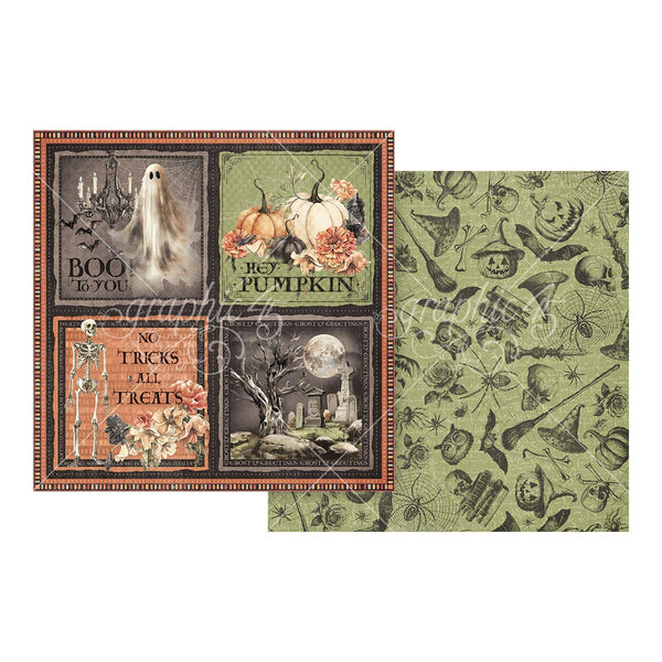 Graphic 45 Ghostly Greetings Double-Sided Cardstock 12"‚àö√≥12" - No Tricks