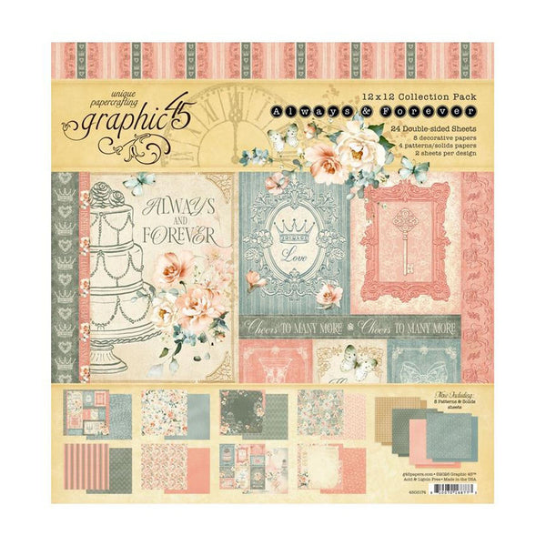 Graphic 45 Collection Pack 12"x 12" - Always & Forever