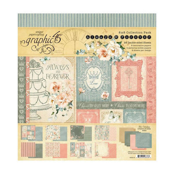 Graphic 45 Collection Pack 8"x 8" - Always & Forever