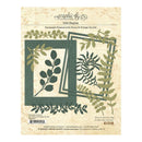 Rectangular frames with ferns and foliage die set on a beige background