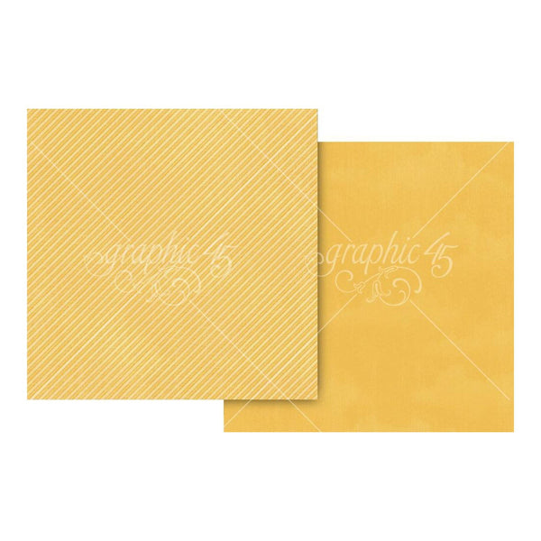Graphic 45 Wonder Of Oz Pattern & Solid Cardstock 12''x 12'' - Brick Road Yellow