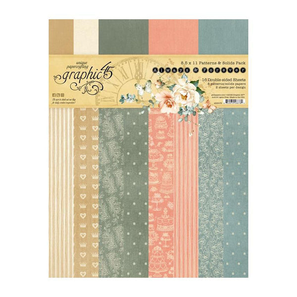 Graphic 45 Patterns & Solids Collection Pack 8.5"x 11" - Always & Forever