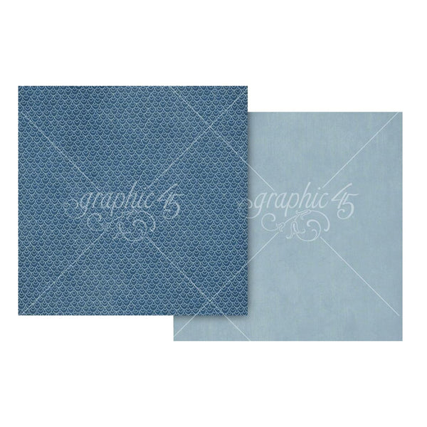 Graphic 45 Scenic Route Double-Sided Cardstock 12"x 12" - Azure Blue