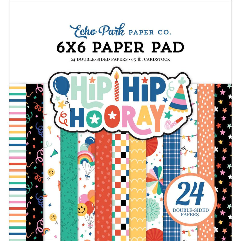 Echo Park Double-Sided Paper Pad 6"X6" Hip Hip Hooray