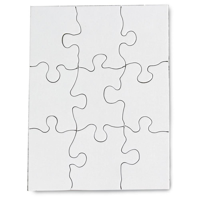 Hygloss Compoz-A-Puzzle Blank Jigsaw Puzzle 4"X5.5" 24/Pkg 9 Pieces