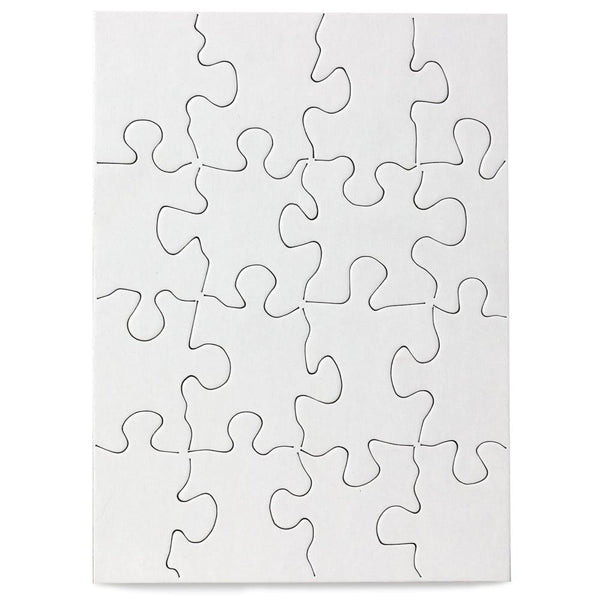 Hygloss Compoz-A-Puzzle Blank Jigsaw Puzzle 4"X5.5" 24/Pkg 16 Pieces