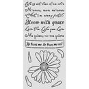 Decorative panel with floral design and text on a white background