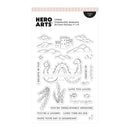 Hero Arts clear stamps with various designs and text on a white background