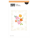 Hero Arts floral frame cutting dies packaging with colorful flowers on a white background
