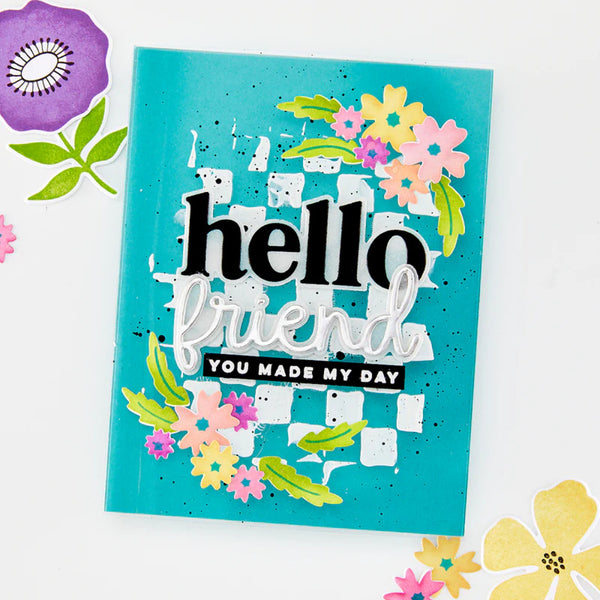 Turquoise notebook with floral designs and text on a white background