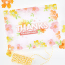 Floral design with 'THANKS FOR EVERYTHING' text on a white background