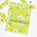 Floral card with 'Thanks for all you do' text on a white background