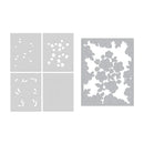 Set of floral stencils with different patterns on a white background