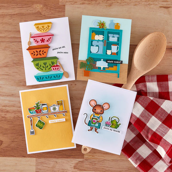 Hero Arts Retro Kitchen Stencil Set - Retro Rainbow
