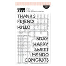 Hero Arts clear stamp set with various sentiments on a white background